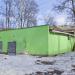 Сгоревшее здание продуктового магазина в городе Щёлково