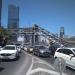 Pedestrian bridge to Tel Aviv HaShalom Railway Station in Tel Aviv-Yafo city