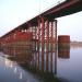 Temporary road bridge over the Seversky Donets river