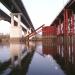 Temporary road bridge over the Seversky Donets river