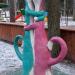 Скульптура обнимающихся кота и кошки в городе Обнинск