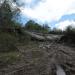 Ruined automobile bridge over Ayakit river