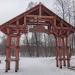 Деревянная входная арка в городе Сергиев Посад
