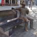 Banc et statue Georges Simenon dans la ville de Liège