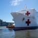 USNS Mercy hospital ship in San Diego, California city