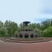 The fountain in the square in front of MSU DC