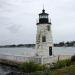 The Newport Harbor Light aka the Goat Island Light or Green Light in Newport, Rhode Island city