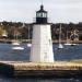 The Newport Harbor Light aka the Goat Island Light or Green Light in Newport, Rhode Island city