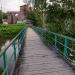 Пешеходный мост через реку Клязьму в городе Химки