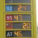 Информационное табло АЗС «Роснефть» № 92 в городе Дубна