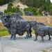 Sculptures of steppe bisons in Khanty-Mansiysk city