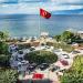 Albanian flag in Pogradec city