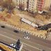 Строящийся надземный пешеходный переход в городе Москва
