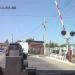 Железнодорожный переезд в городе Луганск