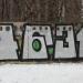 Забор с граффити в городе Москва