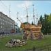 Арт-объект - макет корабля в городе Архангельск
