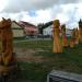 Деревянные фигуры в городе Каргополь