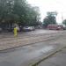 Остановка трамвая в городе Донецк