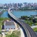 Строящийся Центральный мост через реку Обь в городе Новосибирск