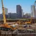 Строящийся мост Академика Королёва через реку Москву в городе Москва