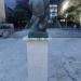Statue of women on square in front of Old Town in Budva city