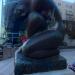 Statue of women on square in front of Old Town in Budva city