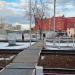 Пешеходный переход через железнодорожные пути в городе Москва