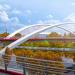 Строящийся велопешеходный мост в городе Москва