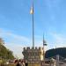 Bastion with flagpole (pl) in Budapest city