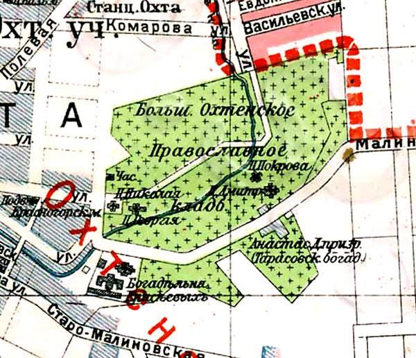 Карта большеохтинское кладбище спб