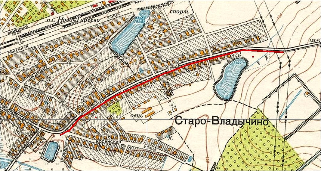 Старая карта новогиреево