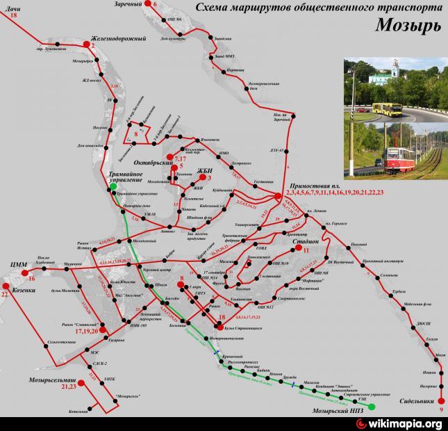 Маршрут автобуса мозырь