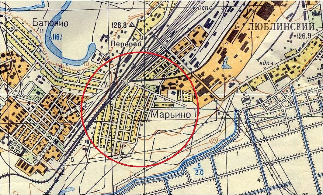 Карта марьино москва с улицами и домами подробно