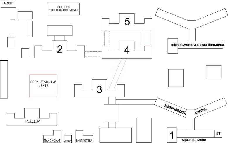 Областная больница схема расположения корпусов
