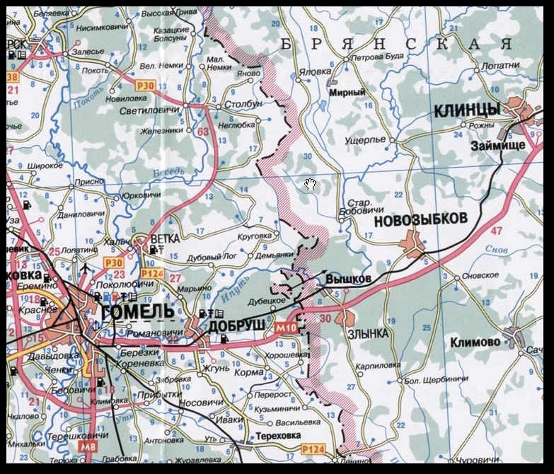 Терешковичи карта гомель