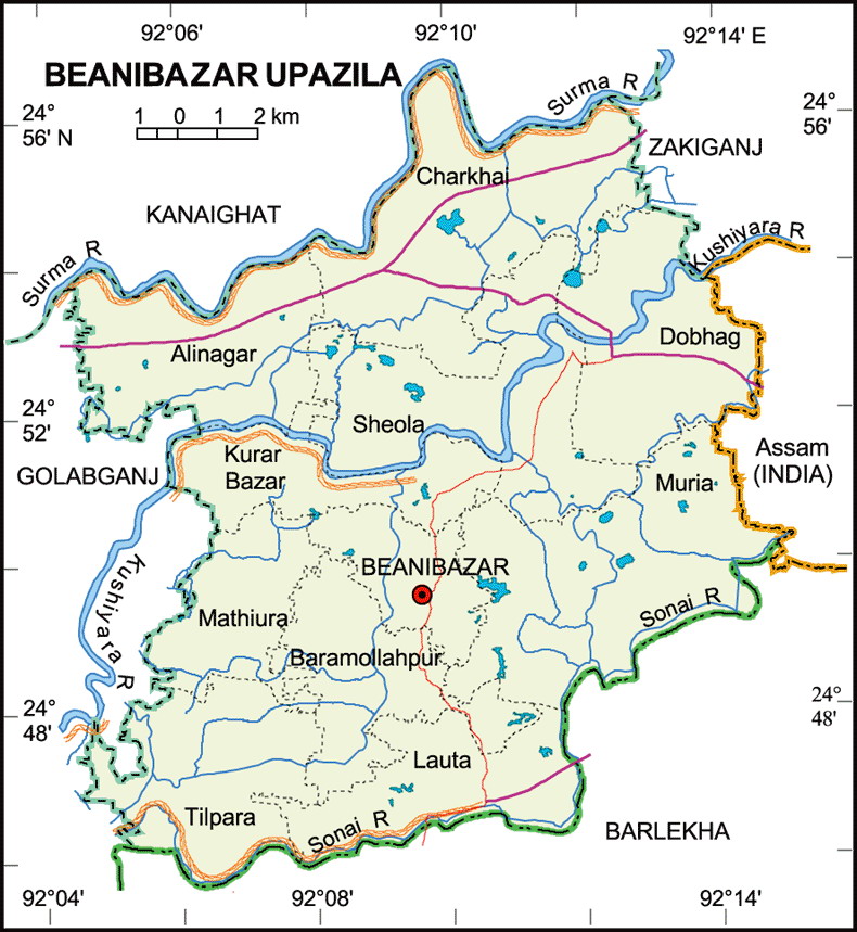 Beanibazar Upazila HQ | township, subdistrict, fourth-level ...