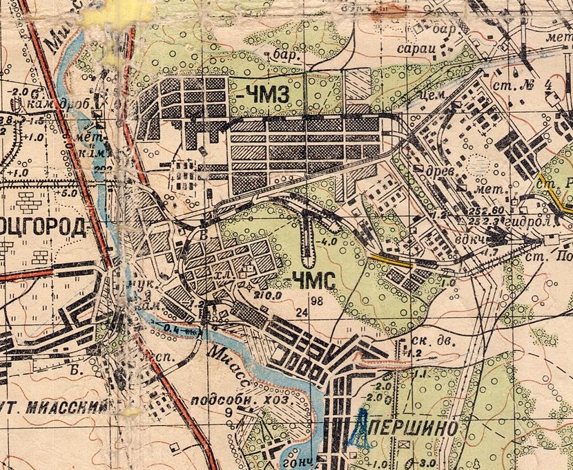 Карта челябинска 1960 года