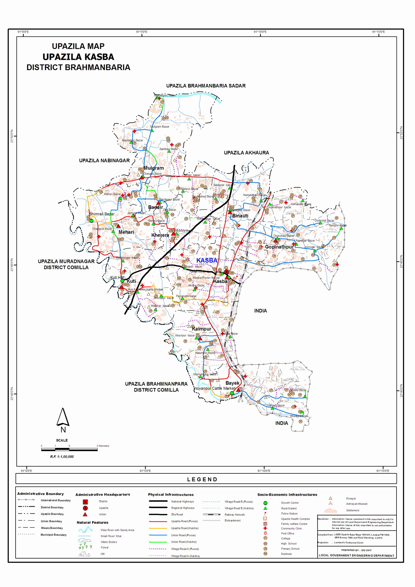 Kasba Upazila HQ | township, subdistrict, fourth-level administrative ...