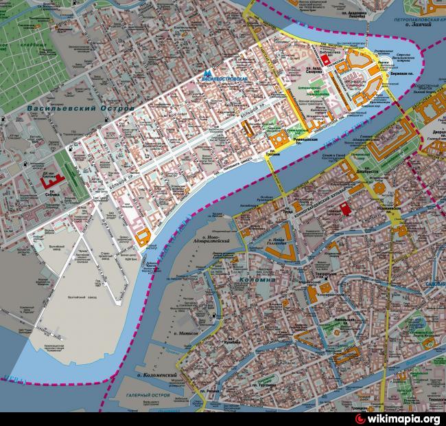 Карта васильевского острова санкт петербурга с улицами и номерами домов