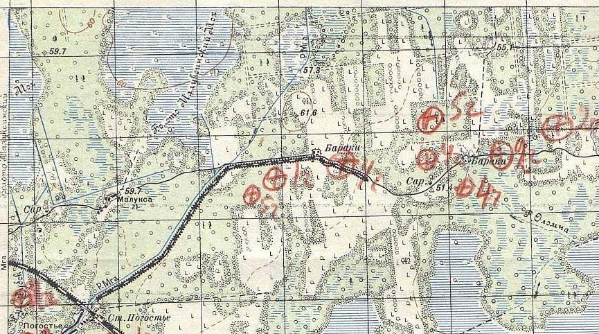 Бараки карта. Погостье 1942 карты. Погостье Ленинградская область война карта. Деревня Погостье. Виняголово 1942.