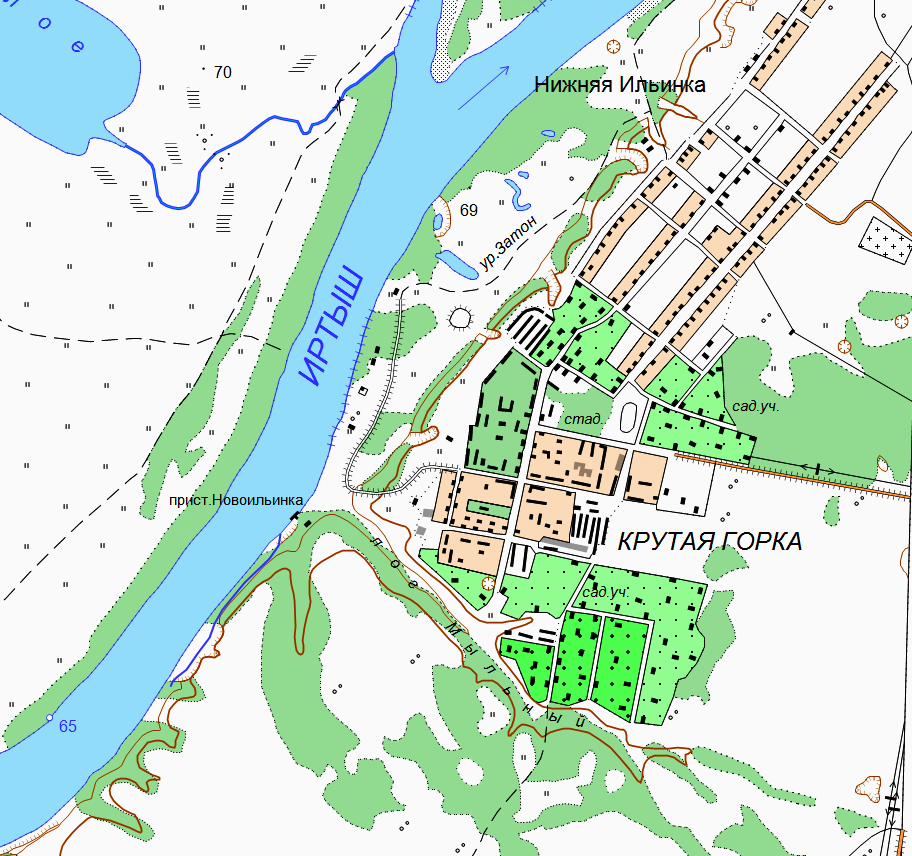 Крутая горка омск карта спутник