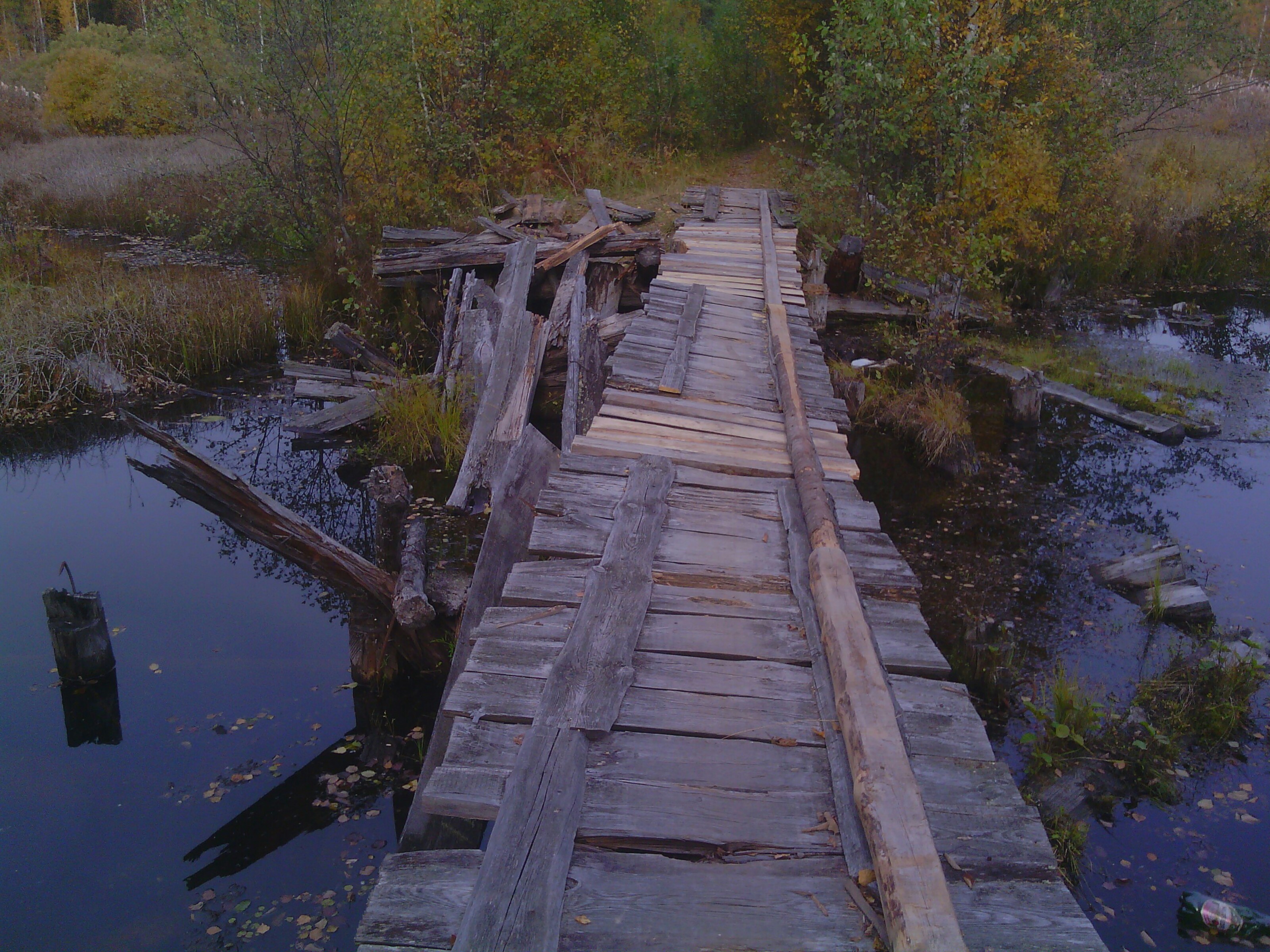 деревянный мост через реку