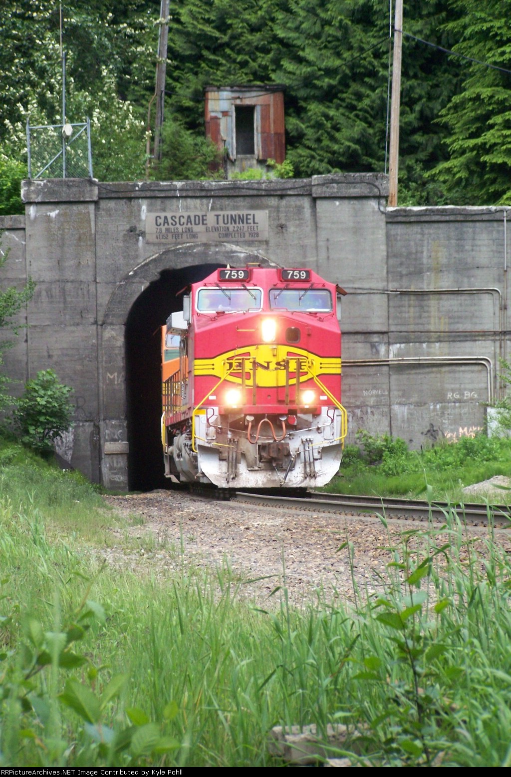 BNSF Railway Cascade Tunnel, west portal