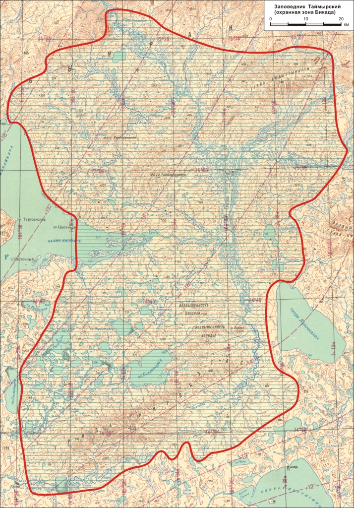 Карта таймырского заповедника