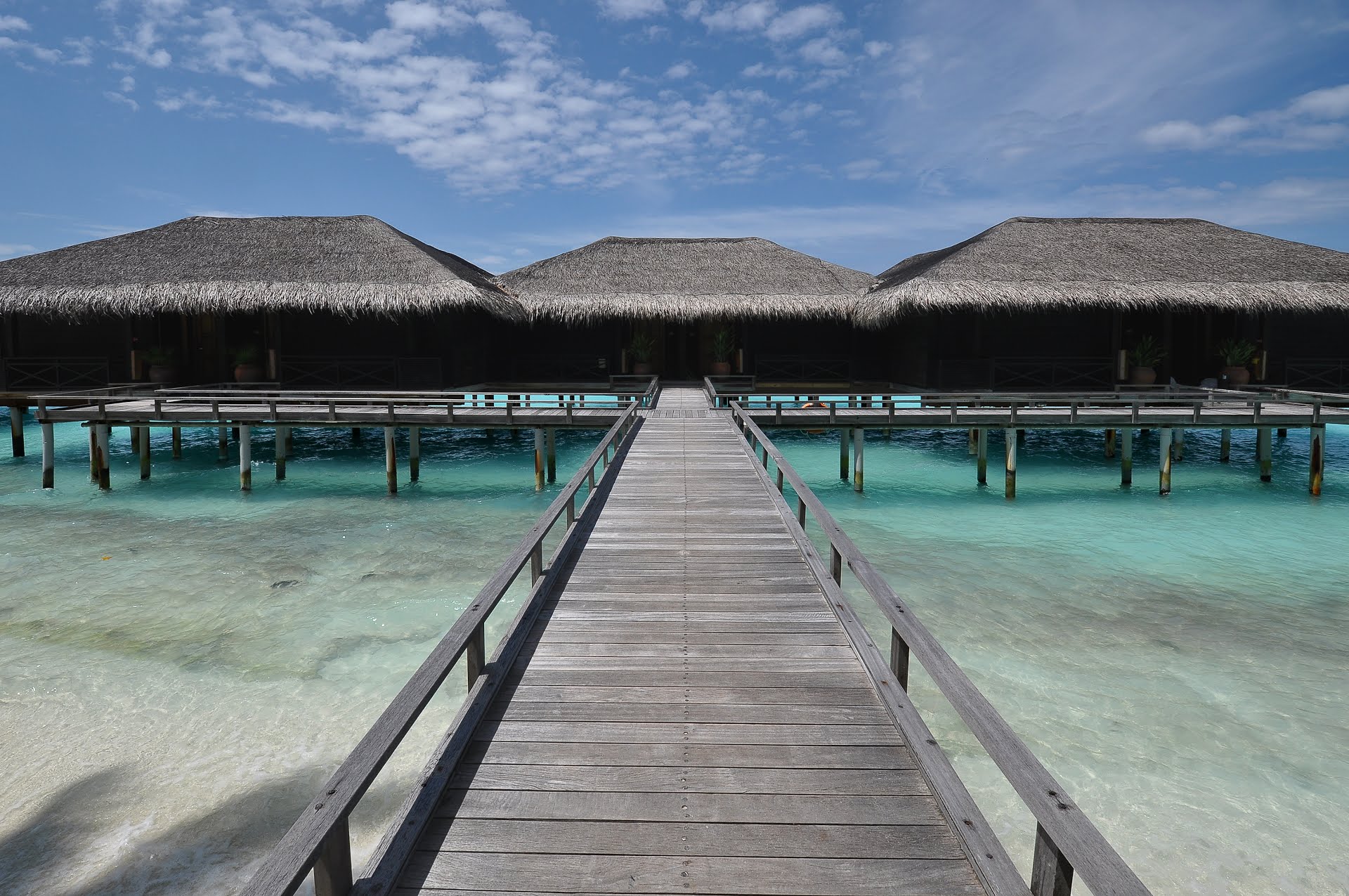 Water villas of Kuramathi Island Resort