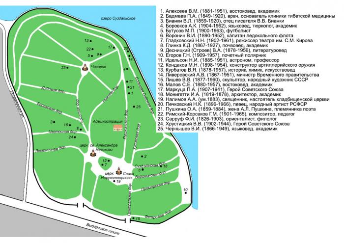 Парголовское кладбище спб схема