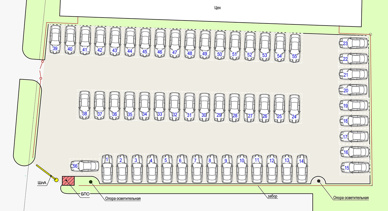 План открытой парковки