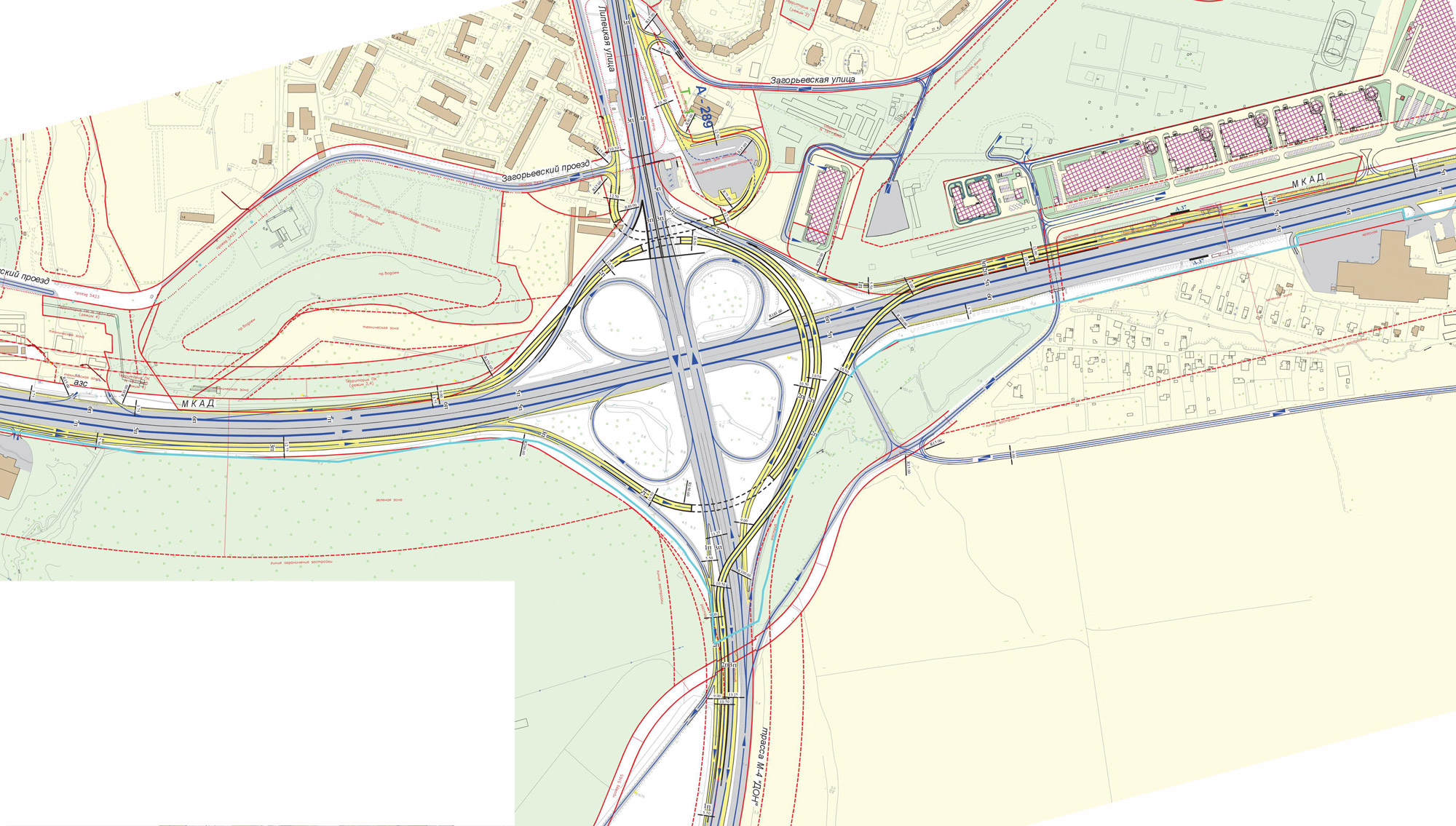Схема развязки на м4 и мкад