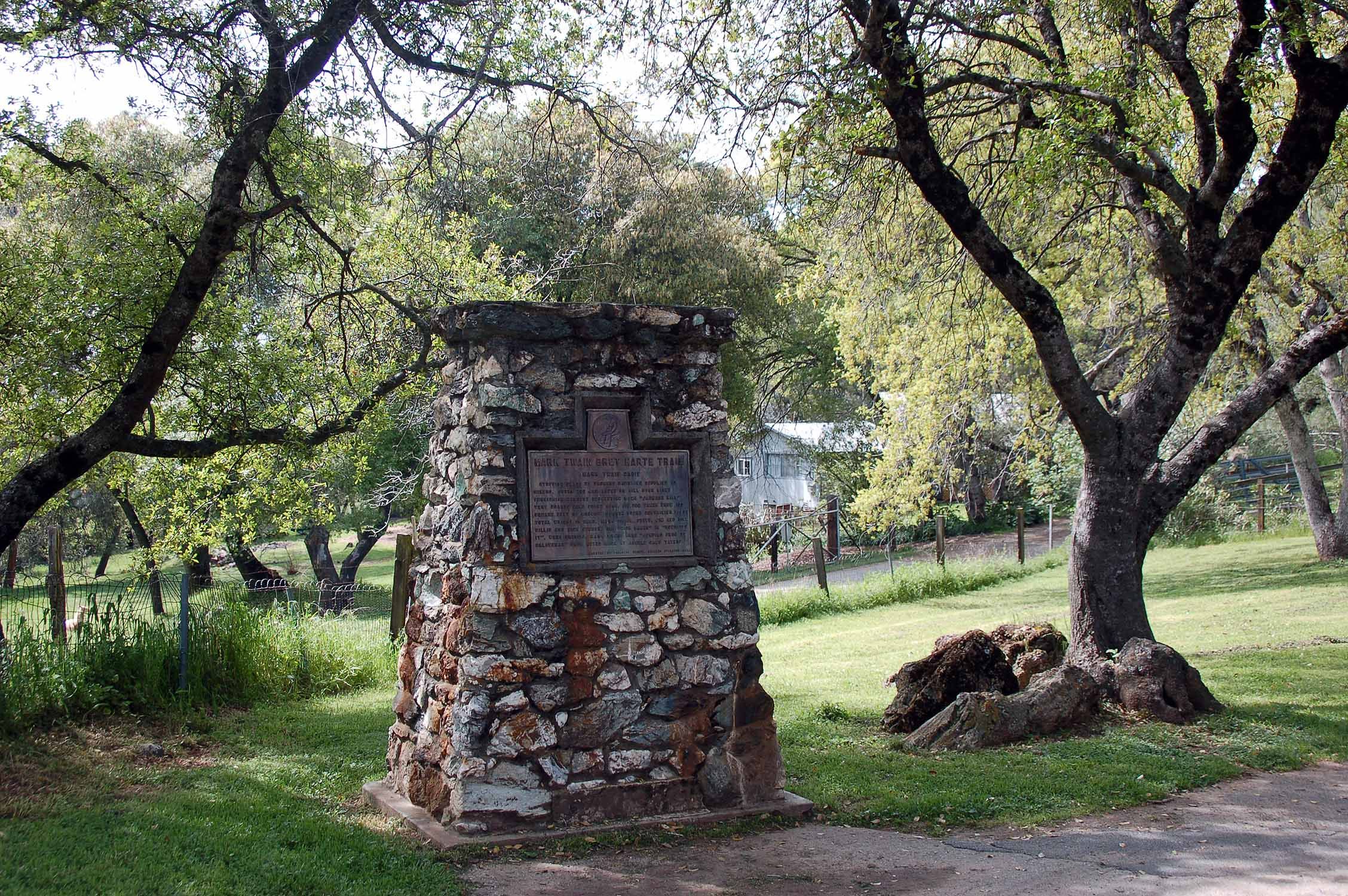 Mark Twain Cabin (Mark Twain Bret Harte Trail) marker