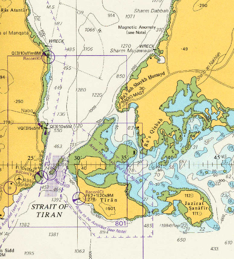 Карта глубины красного моря